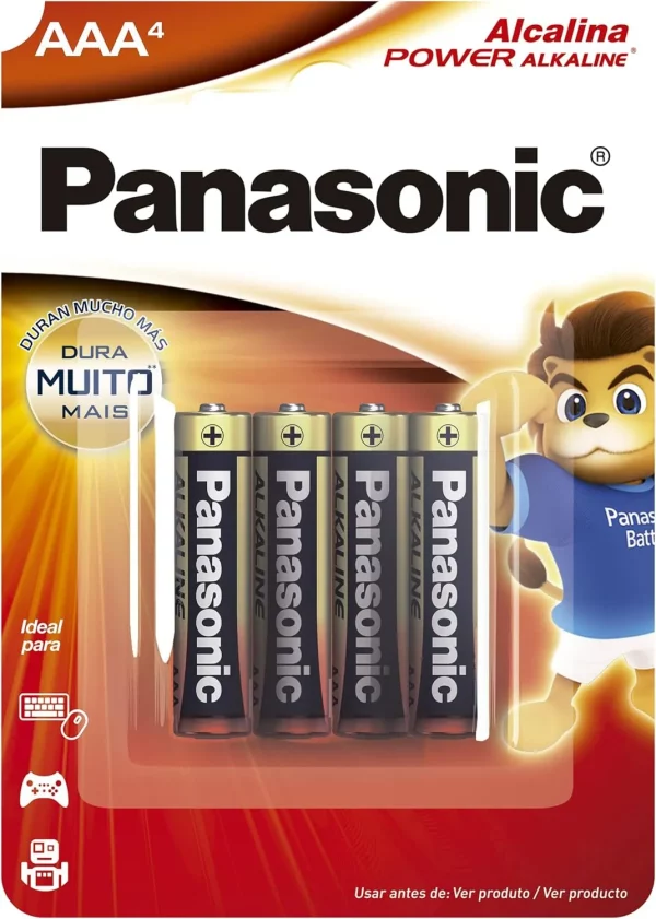 PILHA AAA PALITO ALCALINA COM 4 UNIDADES - PANASONIC