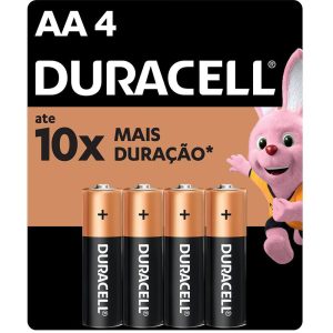 PILHA AA ALCALINA COM 4 UNIDADES - DURACELL