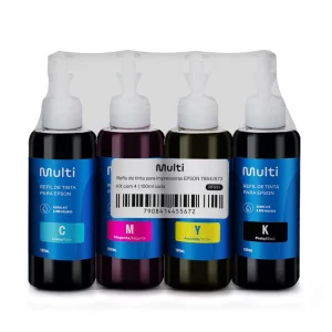 KIT REFIL TINTA EPSON MULTILASER T664 - 4 CORES