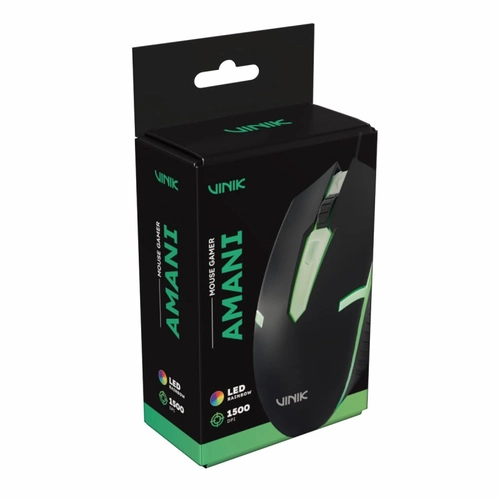 MOUSE GAMER USB PRETO LED RAINBOW – 1500 DPI – AMANI – VINIK - Imagem 2