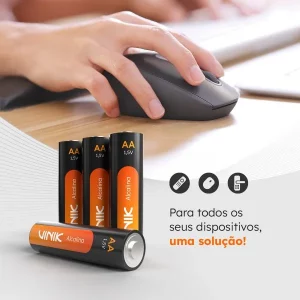 PILHA AA ALCALINA COM 4 UNIDADES – VINIK