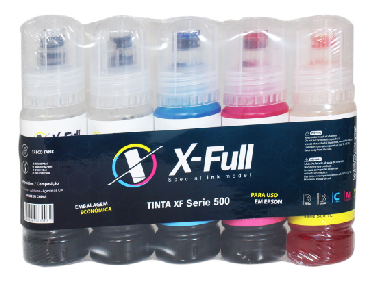 KIT REFIL TINTA COMPATÍVEL XFULL PARA EPSON 504 / 544 – 5 CORES